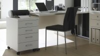 Büro-Set Toro 18 System weiß matt lackiert Glas satiniert
