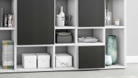 Regalwand TORO 104 System weiß matt lackiert Schwarzbraun Eiche