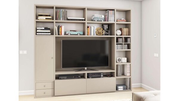 Wohnwand TORO 98 System Beige matt lackiert