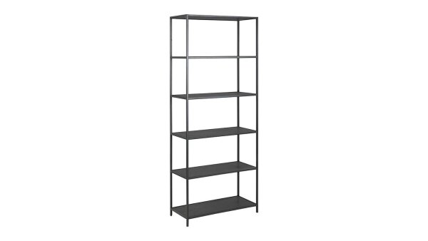 Bücherregal SEAFORD matt schwarz Metall mit 5 Fächern