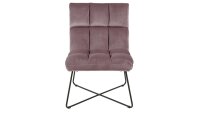 Sessel ALBA rose Samtstoff rosa Loungestuhl Metall
