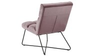 Sessel ALBA rose Samtstoff rosa Loungestuhl Metall
