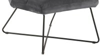 Sessel ALBA grau Samtstoff dunkelgrau Loungestuhl Metall