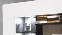 Mediawand Wohnwand SENSIS weiß Hochglanz 6-teilig Magic Glas