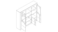 Highboard HARTFORD Buffet Kommode Asteiche teilmassiv