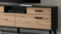Wohnwand 2 ARTONA Artisan Eiche Melamin schwarz 4-teilig