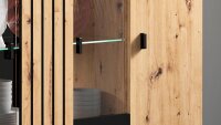 Highboard SOLEA Wohnzimmer Schrank schwarz Artisan Eiche LED