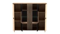 Highboard SOLEA Wohnzimmer Schrank schwarz Artisan Eiche LED