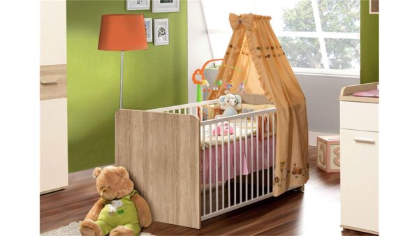 Babybett WINNIE Sonoma Eiche und weiß 70 x 140 cm