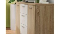 Sideboard WINNIE 2-türig 4 Schubkästen Sonoma Eiche weiß