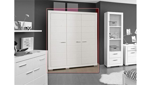 Kleiderschrank SNOW Schrank in weiß matt Dekor 165 cm