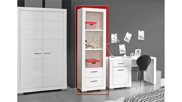 Regal SNOW Regalschrank für Jugendzimmer in weiß matt