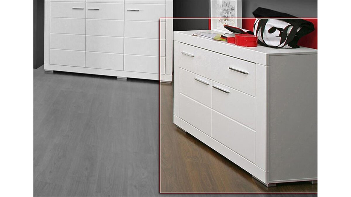 Sideboard Grau Mit Farbakzenten - Kommode Für Jugendzimmer 125,7cm