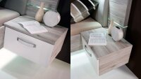 Schlafzimmer 1 RONDINO Komplettset in Sandeiche weiß Hochglanz mit LED