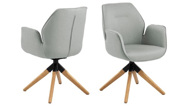Sessel AURA grau Stoff Loungestuhl hellgrau Drehgestell