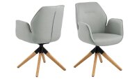 Sessel AURA grau Stoff Loungestuhl hellgrau Drehgestell