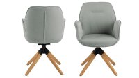 Sessel AURA grau Stoff Loungestuhl hellgrau Drehgestell