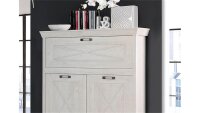 Barkommode KASHMIR Highboard Schrank in Pinie weiß