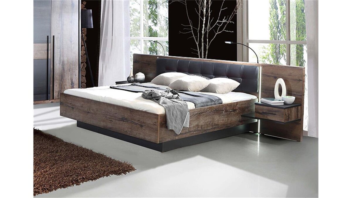 bettanlage bellevue bett schwarzeiche und schlammeiche led