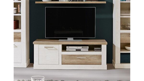 TV-Unterschrank DUROS TV-Board Pinie weiß und Eiche antik