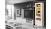 Vitrine DUROS Glasvitrine Schrank Pinie weiß und...