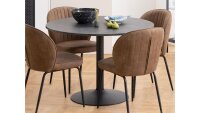 Esstisch IBIZA rund Print Marmor Melamin Metall schwarz...