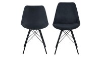 Esszimmerstuhl 2er-Set ERIS Cord Stoff anthrazit Metall schwarz