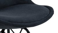 Esszimmerstuhl 2er-Set ERIS Cord Stoff anthrazit Metall schwarz