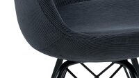 Esszimmerstuhl 2er-Set ERIS Cord Stoff anthrazit Metall schwarz