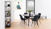 Esszimmerstuhl 2er-Set ERIS Cord Stoff anthrazit Metall schwarz