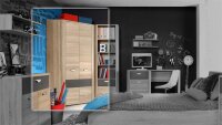 Eckschrank YOOK Kleiderschrank Sonoma Eiche grau anthrazit