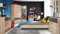 Eckschrank YOOK Kleiderschrank Sonoma Eiche grau anthrazit