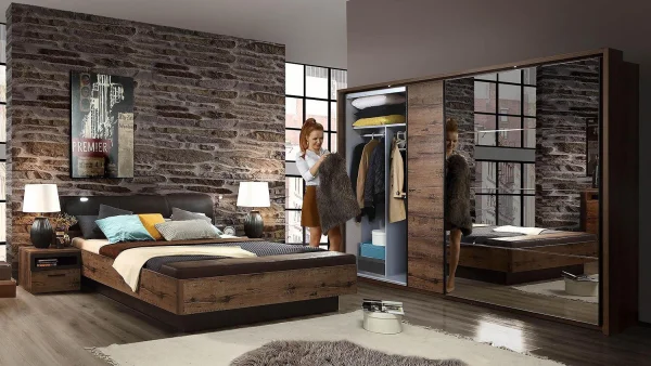 Schwebetürenschrank JACKY Schrank in Schlammeiche...