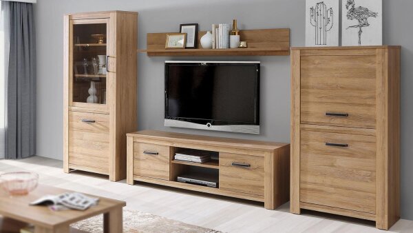 Wohnwand HAVANNA Anbauwand in Alteiche 4-teilig