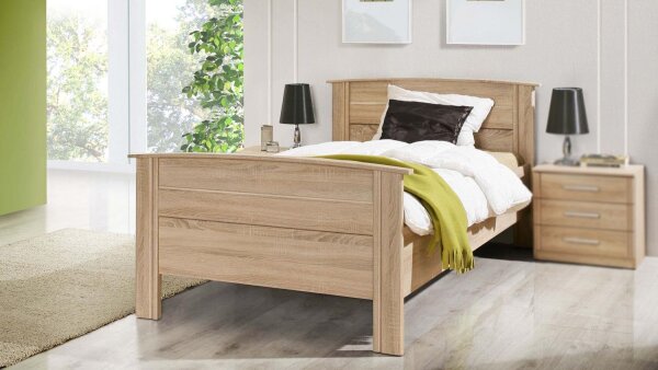 Bett GLORIA Schlafzimmerbett Bettgestell in Sonoma Eiche 100x200 cm