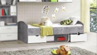 Bett LUPO Jugendbett Jugendzimmer in Beton grau und...