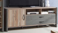 TV-Board NOTE Lowboard Unterschrank in Picea Kiefer und Beton grau