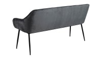 Sofabank BROOKE Stoff Samtoptik dunkelgrau Metall schwarz