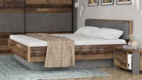 Bett CLIF BINOU old wood vintage Beton dunkelgrau 180x200