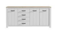 Sideboard ELARA Anrichte in weiß matt und Eiche Bianco