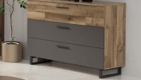 Kommode SIRIUS BLACK Sideboard in grau und Stabeiche