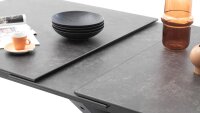 Ausziehtisch HEAVEN Glas Keramik schwarz Sternfuß 168-210x90 Synchronauszug