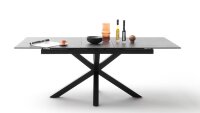 Ausziehtisch HEAVEN Glas Keramik schwarz Sternfuß 168-210x90 Synchronauszug