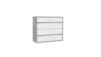 Kommode CANMORE Sideboard weiß Hochglanz und Beton grau