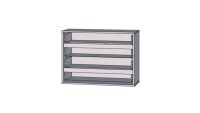 Kommode CANMORE Sideboard weiß Hochglanz und Beton grau