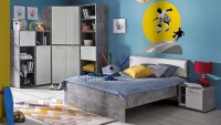 Jugendzimmer Set 2 CANMORE weiß Hochglanz Beton und...