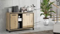 Kommode TRONDHEIM in Artisan Eiche und Schwarzeiche