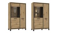 Vitrine TRONDHEIM Highboard in Artisan Eiche 102 cm breit