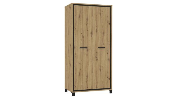 Kleiderschrank TRONDHEIM in Artisan Eiche und Schwarz Eiche