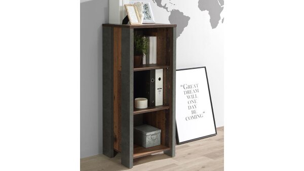 Aktenregal CLIF Bücherregal old wood vintage Beton Optik klein